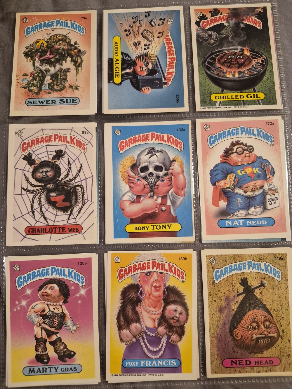 1986 Original Series Garbage Pail Kids Trading Cards